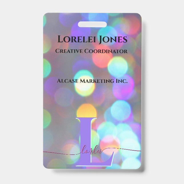 Multicolor-Glitzern Ausweis (Vorderseite)