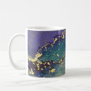 Multicolor Gold Alkoholtupfer Abstrakte Kunst Kaffeetasse