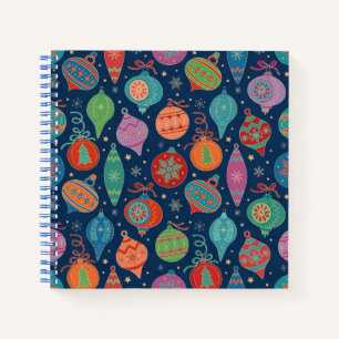 Multicolor Gold Weihnachtsbaum Dekoration Muster Notizbuch