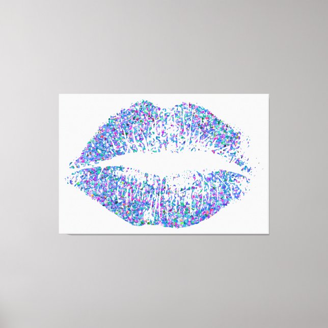Multicolor Grit Glitzer Lips #17 Leinwanddruck (Vorderseite)