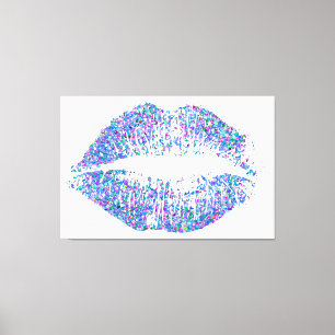 Multicolor Grit Glitzer Lips #17 Leinwanddruck
