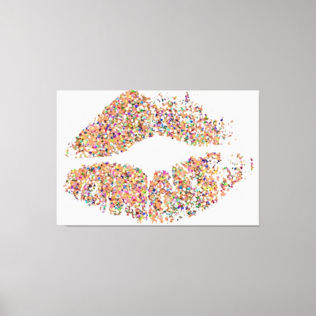 Multicolor Grit Glitzer Lips #28 Leinwanddruck (Vorderseite)