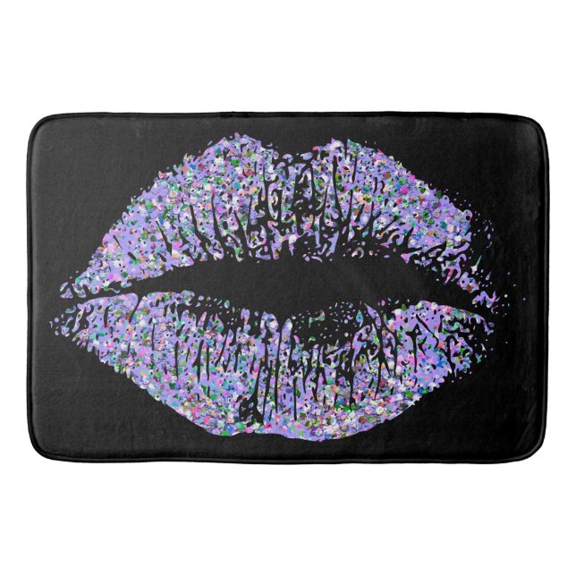 Multicolor Grit Glitzer Lips #5 Badematte (Vorderseite)