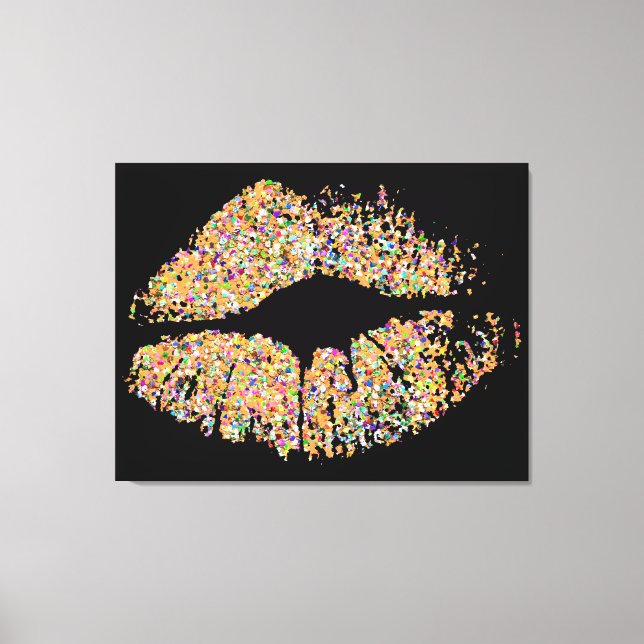 Multicolor Grit Glitzer Lips #8 Leinwanddruck (Vorderseite)