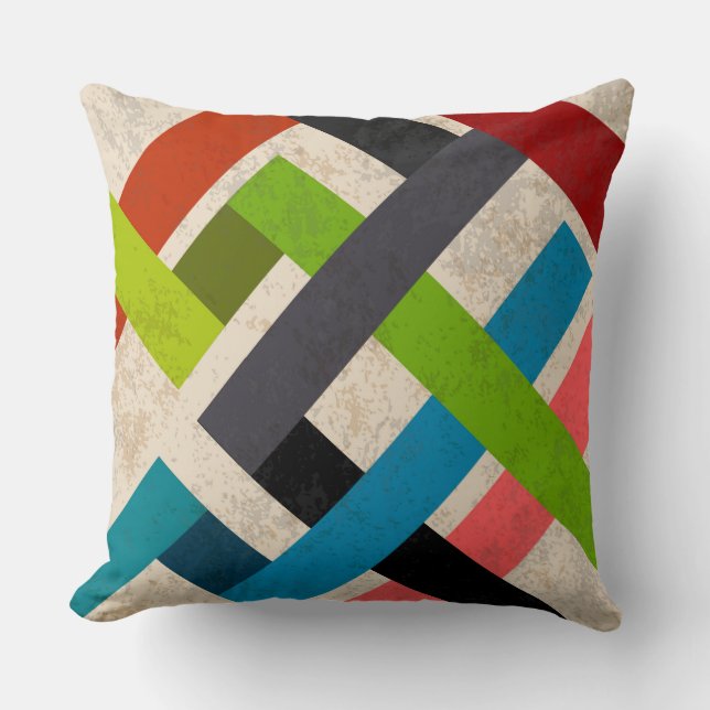 Multicolor große Streifen Geometrisches Kissen (Vorderseite)