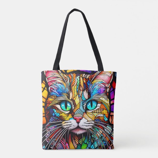Multicolor-Hartglas-Katze 710 Tasche (Rückseite)