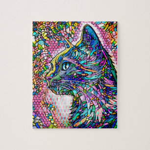 Multicolor-Hartglas-Stilkatze 706