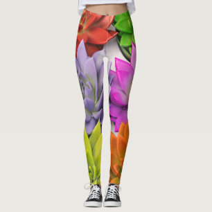 Multicolor hell lotus Blume Leggings