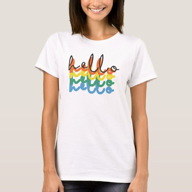 Multicolor Hello T - Shirt (Vorderseite)