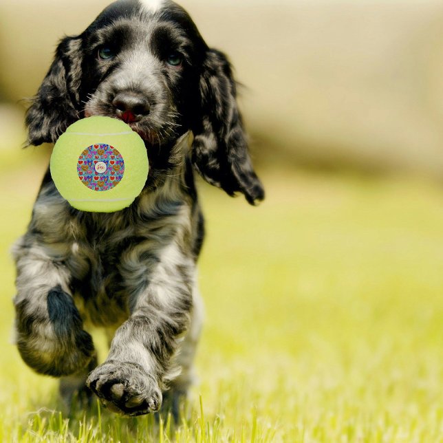 Multicolor-Herz-Augapfel-Collage farbig Tennisbälle (Von Creator hochgeladen)