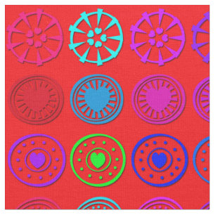 Multicolor-Herz-Kreise in Rot Stoff