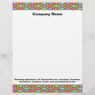 Multicolor Honeycomb Anpassbare Letterhead Briefkopf