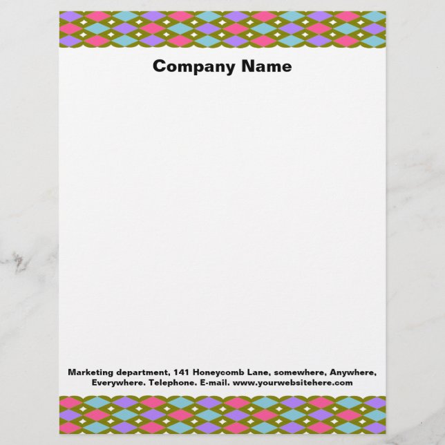 Multicolor Honeycomb Anpassbare Letterhead Briefkopf (Vorderseite)