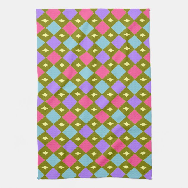 Multicolor Honeycomb You Create Kitchen Handtuch (Vertikal)