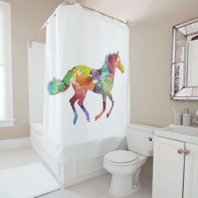 Multicolor Horse Duschvorhang (Beispiel)
