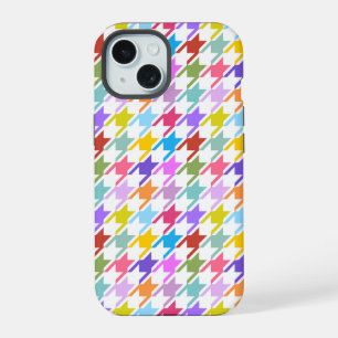 Multicolor Houndstooth+Motif blanc