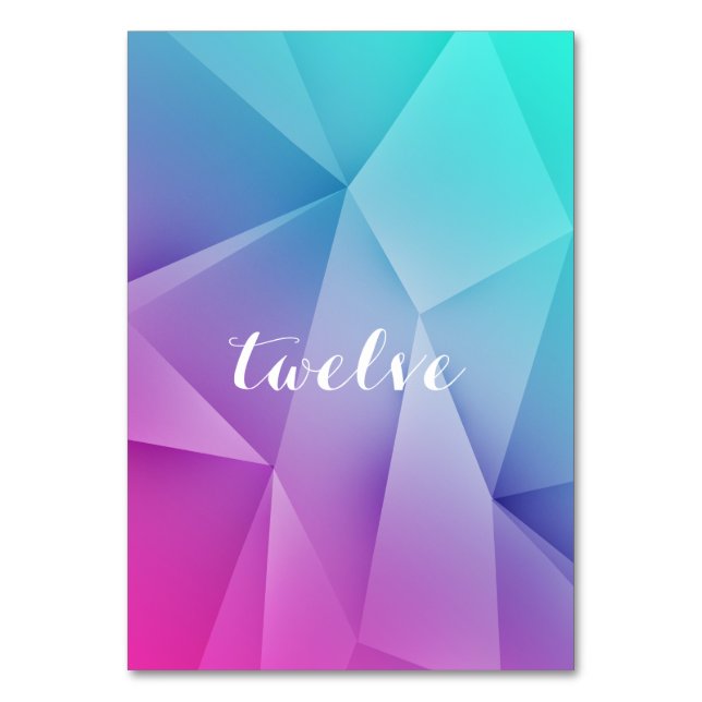 Multicolor Jewel Tones Tischnummer Card (Vorderseite)