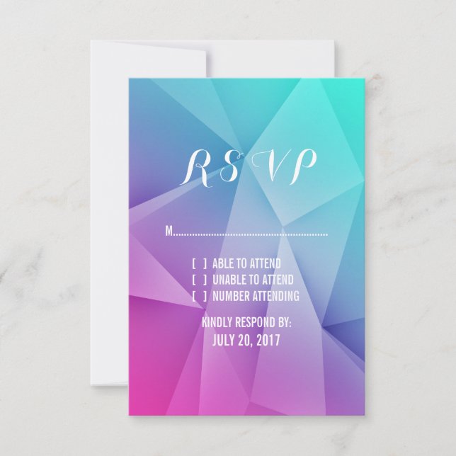 Multicolor Jewel Tones Wedding RSVP Card (Vorderseite)