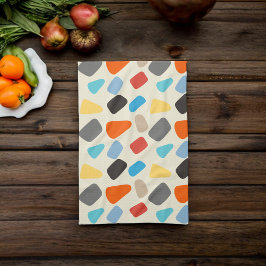 Multicolor-Kieselsteine im weißen Hintergrund Geschirrtuch