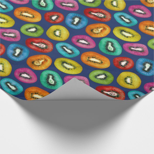 Multicolor Kiwi Muster Geschenkpapier (Ecke)