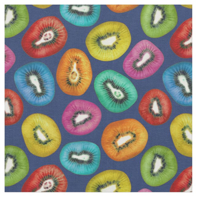 Multicolor Kiwi Muster Stoff (Nahaufnahme)