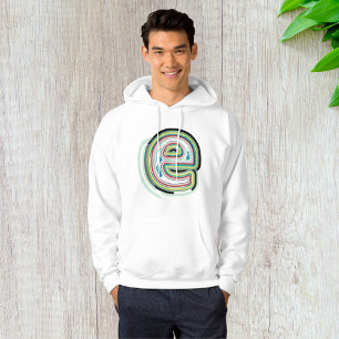 Multicolor Letter E Abstrakt Moderne Typografie Hoodie