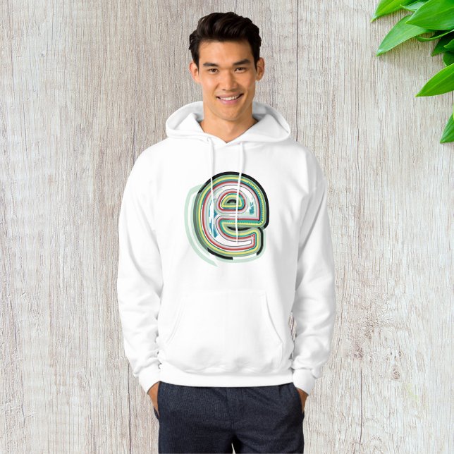 Multicolor Letter E Abstrakt Moderne Typografie Hoodie (Von Creator hochgeladen)