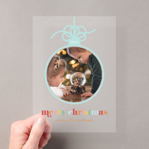 Multicolor Lettering Weihnachtsschmuck Foto Acryleinladungen