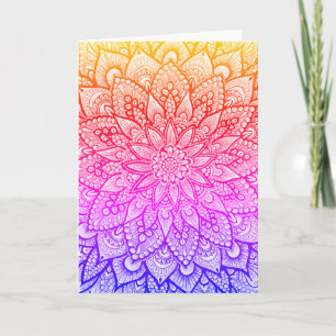 Multicolor-Mandala-Design Original-Kunst Karte