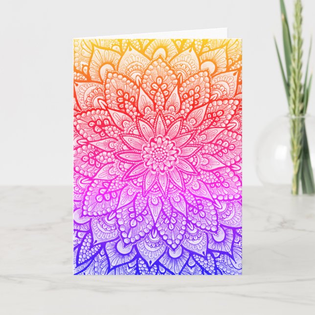 Multicolor-Mandala-Design Original-Kunst  Karte (Vorderseite)