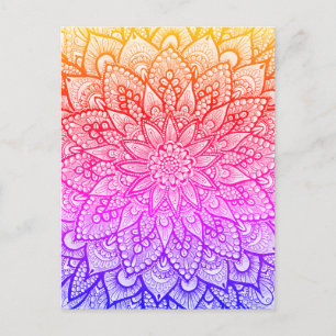Multicolor-Mandala-Design Original-Kunst  Postkarte