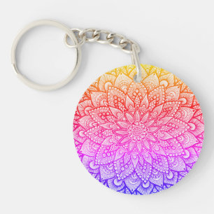 Multicolor-Mandala-Design Originalkunst Schlüsselanhänger