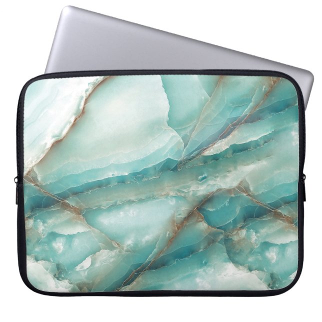 Multicolor-Marmor: Onyx-Glaseffekt. Laptopschutzhülle (Vorderseite)