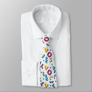 Multicolor Memphis-Muster  Krawatte