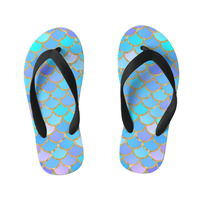 Multicolor Mermaid Scales Kinderbadesandalen (Fußbett)