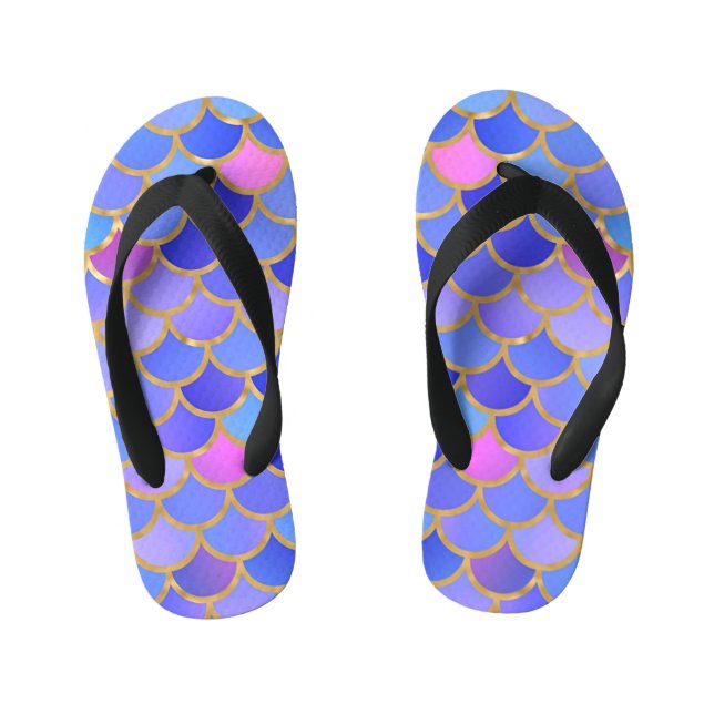 Multicolor Mermaid Scales Kinderbadesandalen (Fußbett)