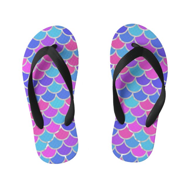 Multicolor Mermaid Scales Kinderbadesandalen (Fußbett)
