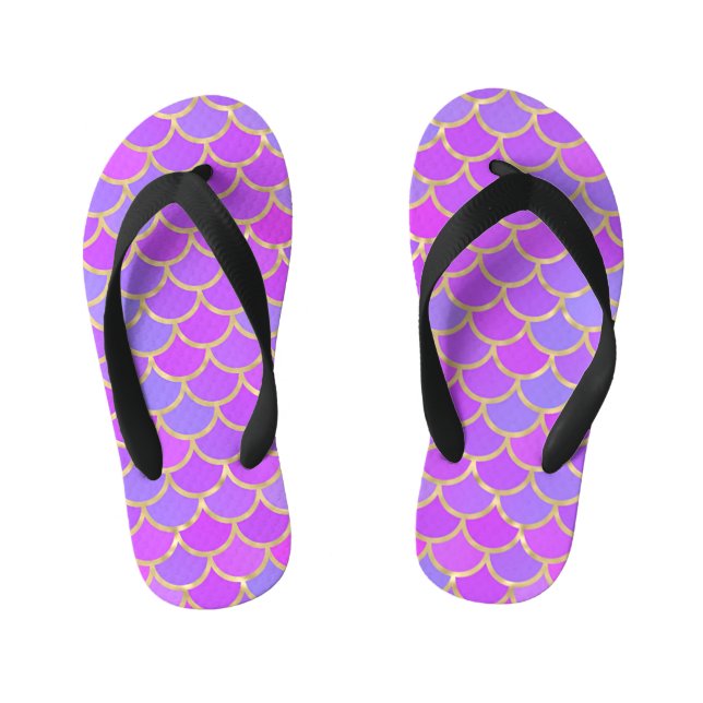 Multicolor Mermaid Scales Kinderbadesandalen (Fußbett)