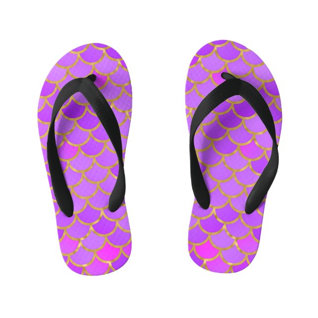 Multicolor Mermaid Scales Kinderbadesandalen (Fußbett)