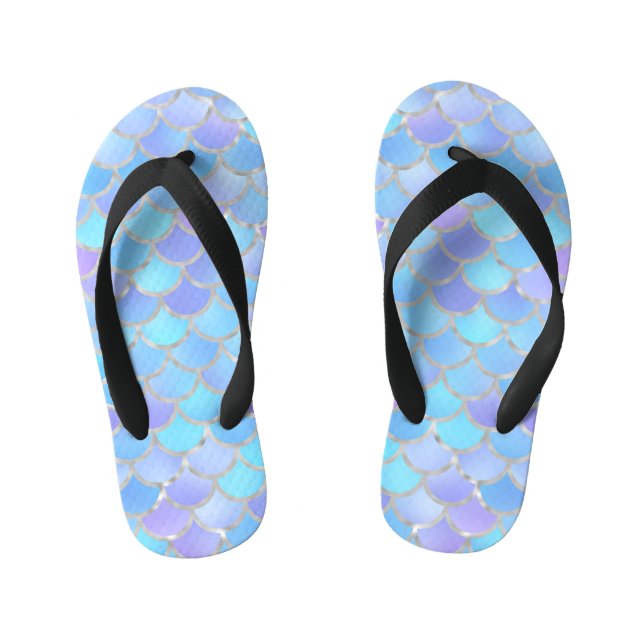 Multicolor Mermaid Scales Kinderbadesandalen (Fußbett)