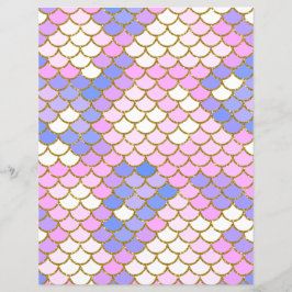 Multicolor Mermaid Scales Scrapbook Paper