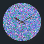 Multicolor Mosaic Modern Grit Glitter Große Wanduhr<br><div class="desc">Multicolor Mosaic Modern Grit Glitter. Design is available on other products</div>