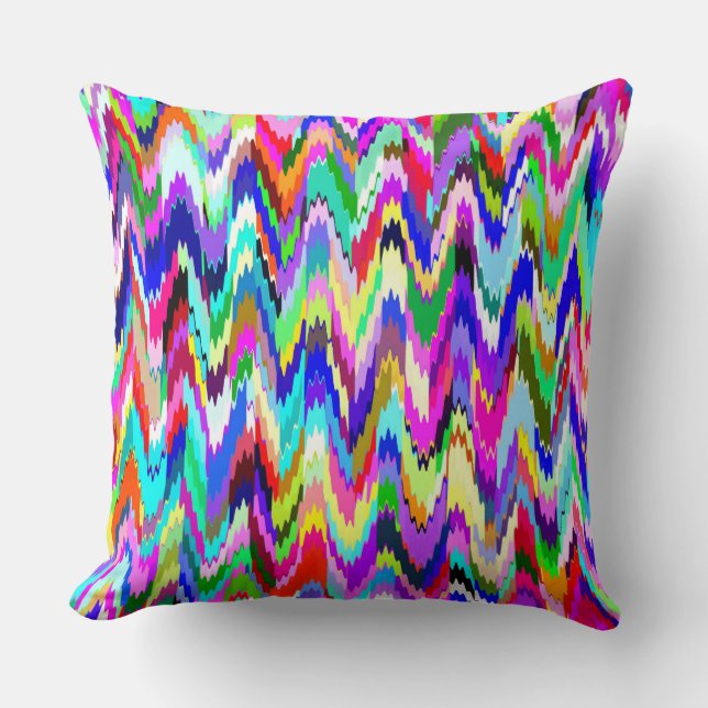 Multicolor Mosaic Wave Pattern Kissen (Vorderseite)
