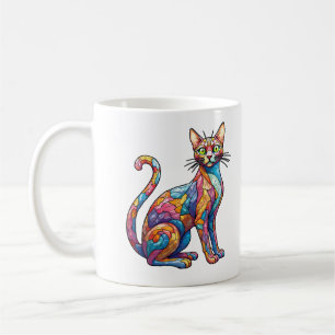 Multicolor Mosaik lustige Katze 756 Kaffeetasse