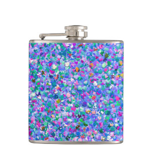 Multicolor Mosaik Modern Grit Glitzer Flachmann