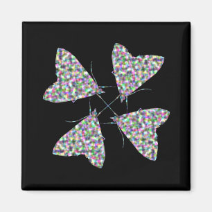Multicolor Moth Art Magnet