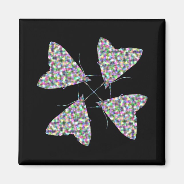 Multicolor Moth Art Magnet (Vorne)