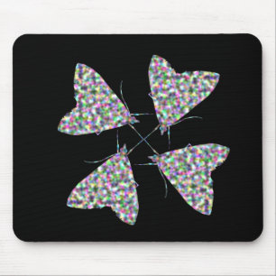 Multicolor Moth Art Mousepad