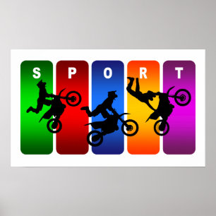 Multicolor-Motocross-Emblem Poster