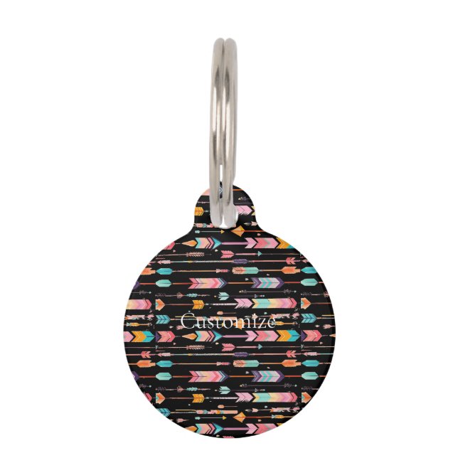 Multicolor-Muster Thunder_Cove Haustiermarke (Vorderseite)